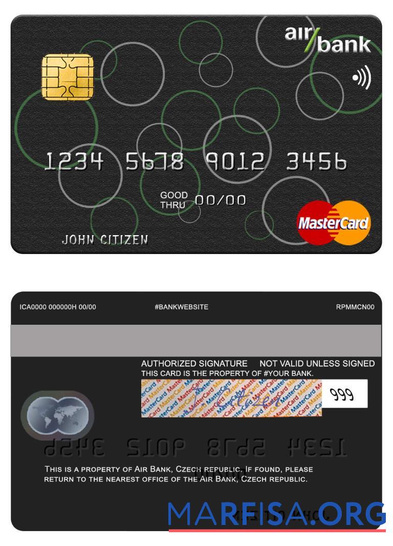 Downloadable Czech Air Bank mastercard template